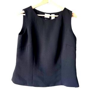 Women’s EMMA JAMES black blouse sleeveless tops blazer LIZ CLAIBORNE COMPANY 12.